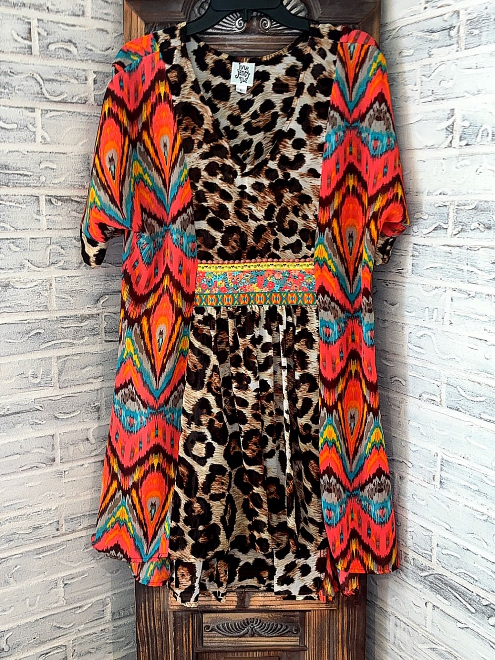 ivy jane Multicolor Leopard & Aztec Print Dress